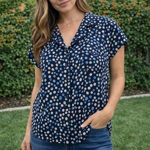 Carisma Size LG Dotted Button up Loungewear Blouse